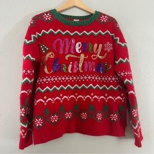 Holiday Time Ugly Christmas Sweater Holiday Winter Party Comfy Soft Large